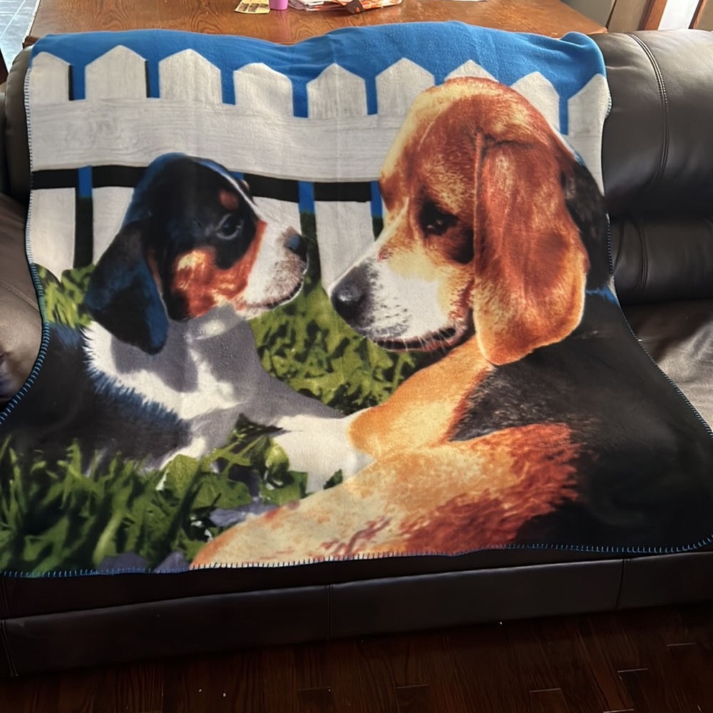 Fleece Dogs Image Fun Throw Blanket - Picture 6 of 11